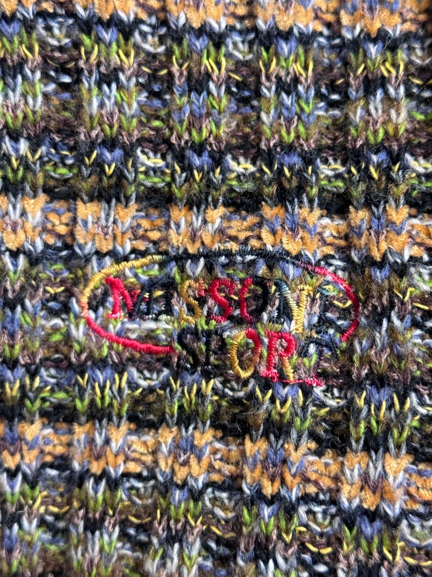 Missoni Sport Mock Neck Abstract Intarsia Knit Sweater