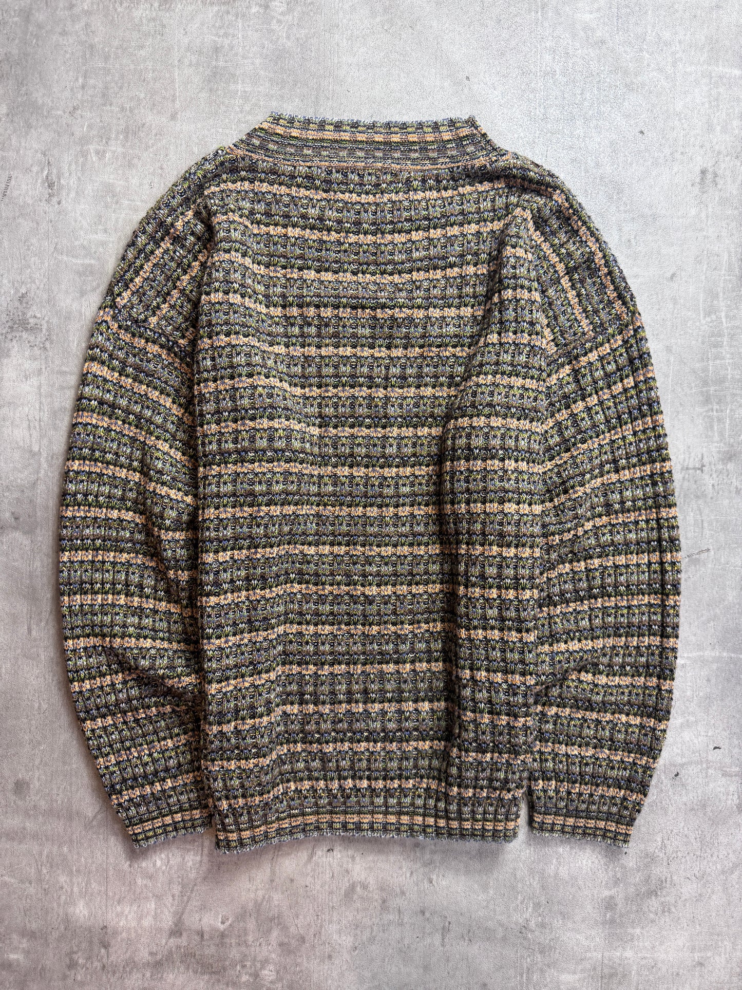 Missoni Sport Mock Neck Abstract Intarsia Knit Sweater