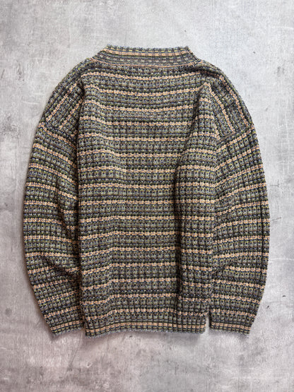 Missoni Sport Mock Neck Abstract Intarsia Knit Sweater