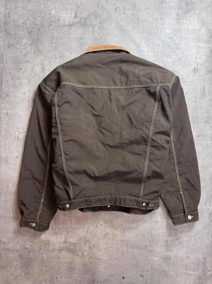 1990's Diesel Khaki Contrast Stitch Pile Fleece Jacket