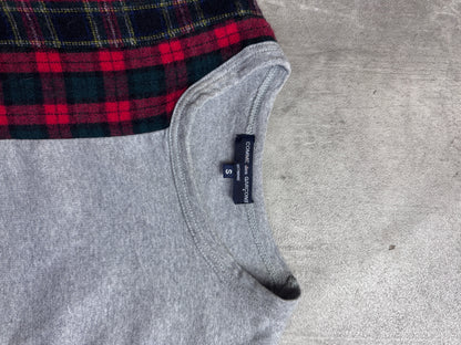 2011 CDG Grey Cut & Sew Mixed Plaid LS Tee