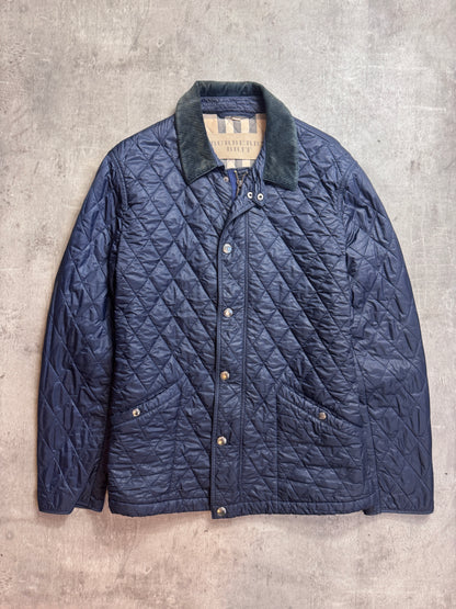 Burberry Diamond Quilt Corduroy Collar Nova Check Country Jacket
