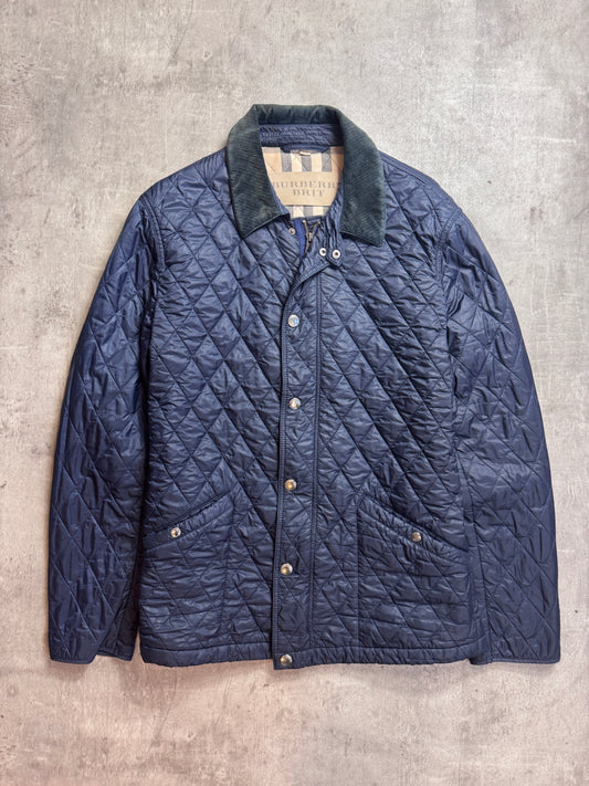 Burberry Diamond Quilt Corduroy Collar Nova Check Country Jacket