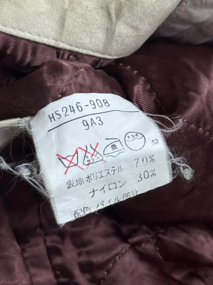 1980's YSL Fur Trim Quilted Cream Arctic Parka Jacket