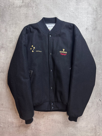 1990's Guinness Wool Felt Australia Quilted Varsity Jacket