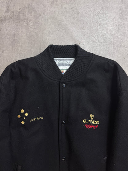 1990's Guinness Wool Felt Australia Quilted Varsity Jacket