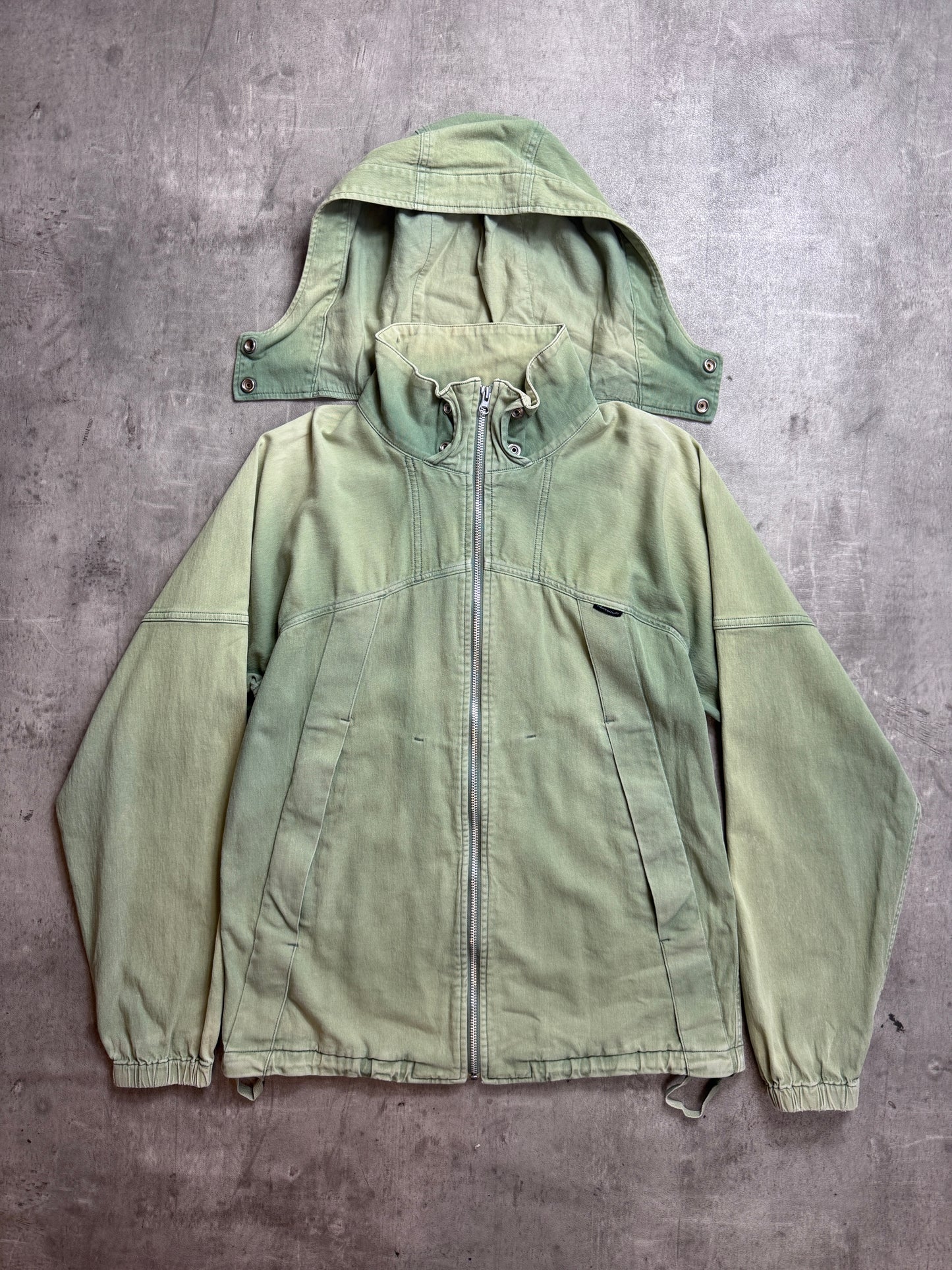 Issey Miyake Zucca Faded Green Full Zip Tech Jacket