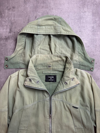 Issey Miyake Zucca Faded Green Full Zip Tech Jacket