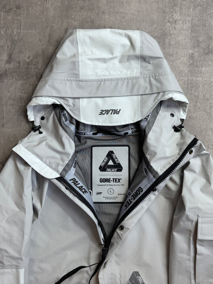 Palace Gore Tex Grey Tech Wave Length Reflective Logo Full Zip Up Jacket