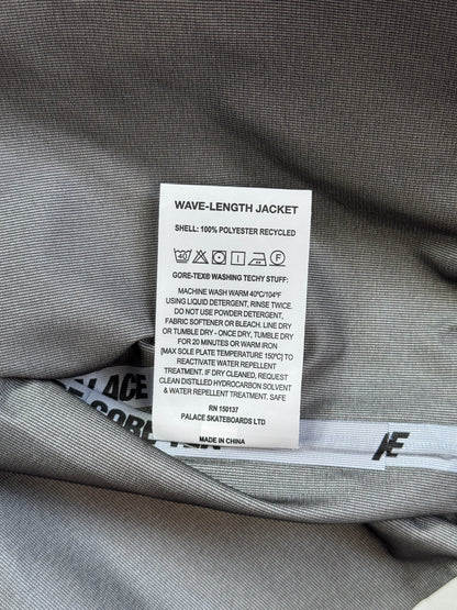 Palace Gore Tex Grey Tech Wave Length Reflective Logo Full Zip Up Jacket