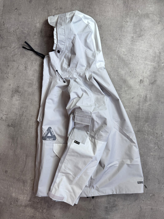 Palace Gore Tex Grey Tech Wave Length Reflective Logo Full Zip Up Jacket