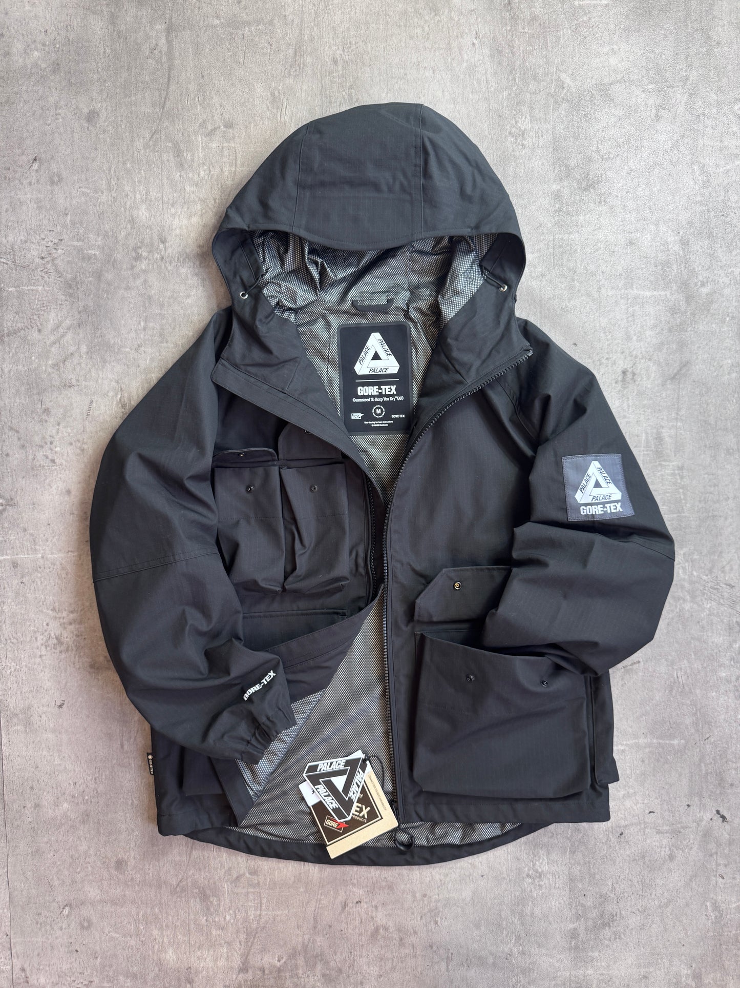 A/W 2023 Palace Gore Tex Black Cotton RX Jacket