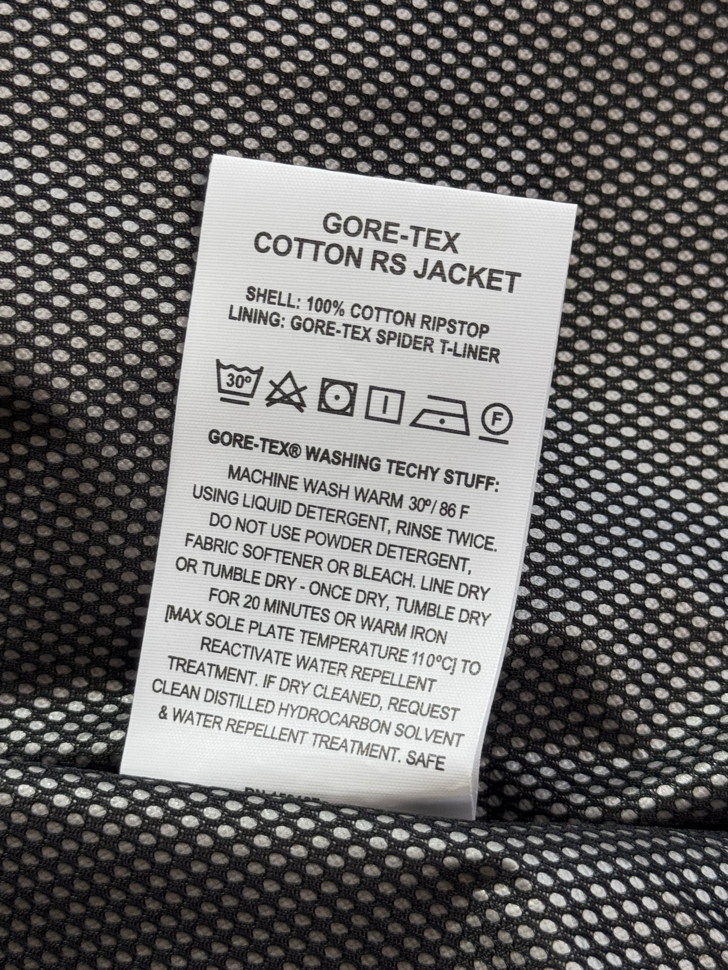 A/W 2023 Palace Gore Tex Black Cotton RX Jacket