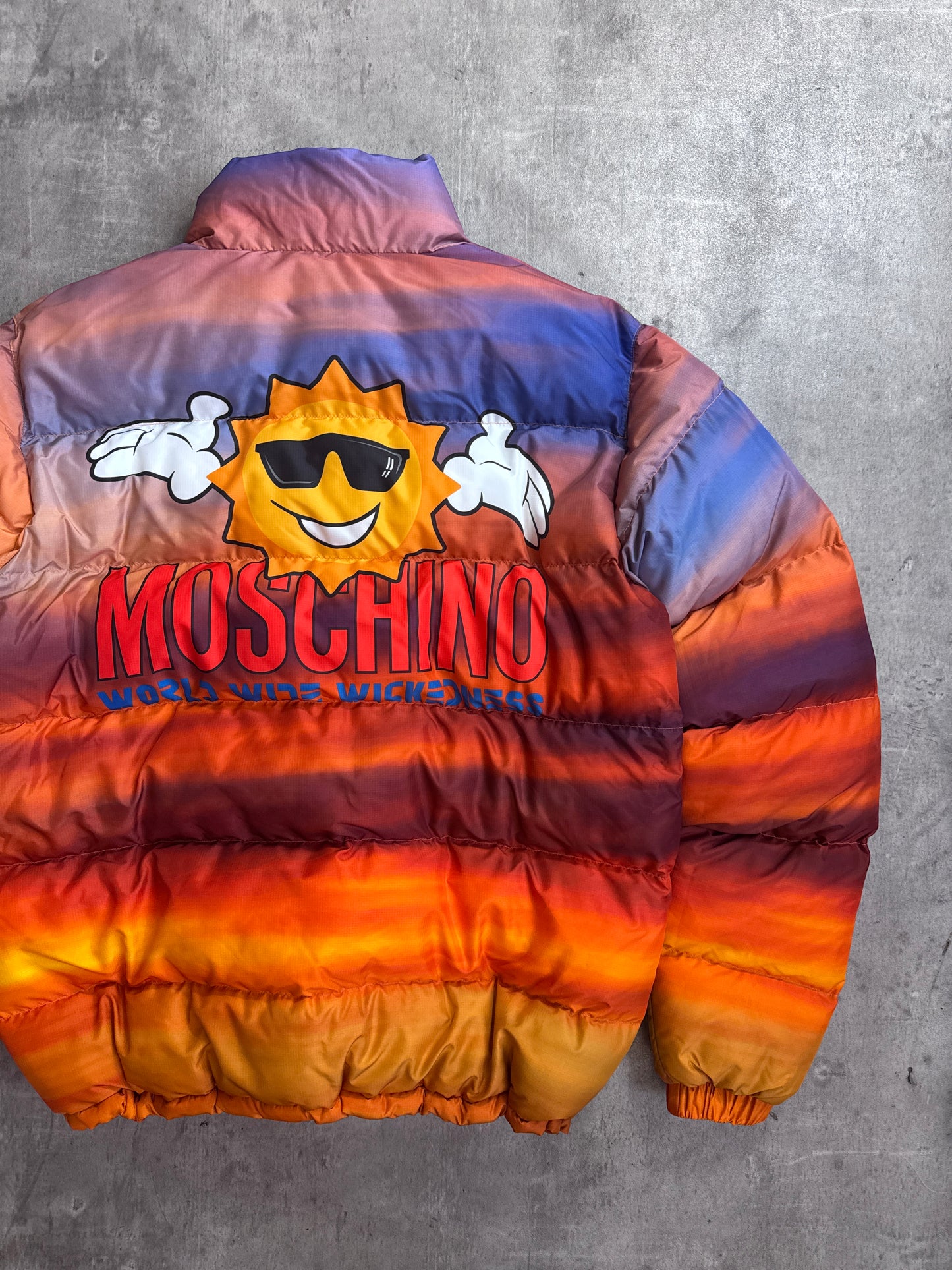 A/W 2020 Palace x Moschino Couture Sunset Ombre Puffer