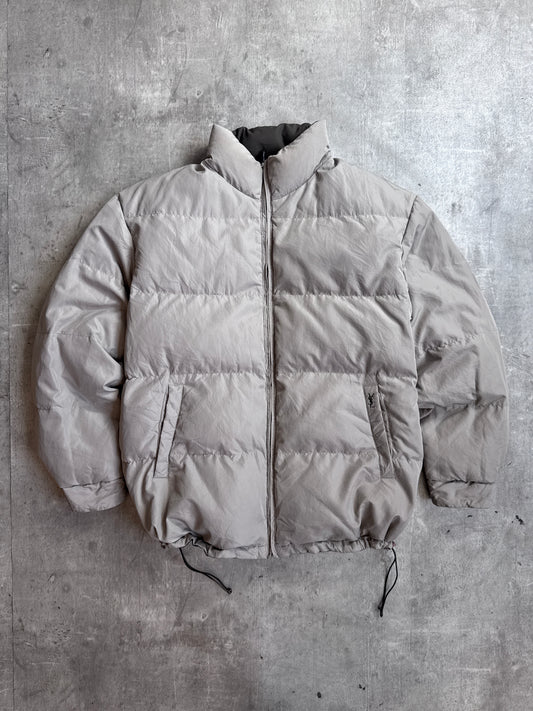 1990's YSL Contrast Grey Reversible Puffer Jacket