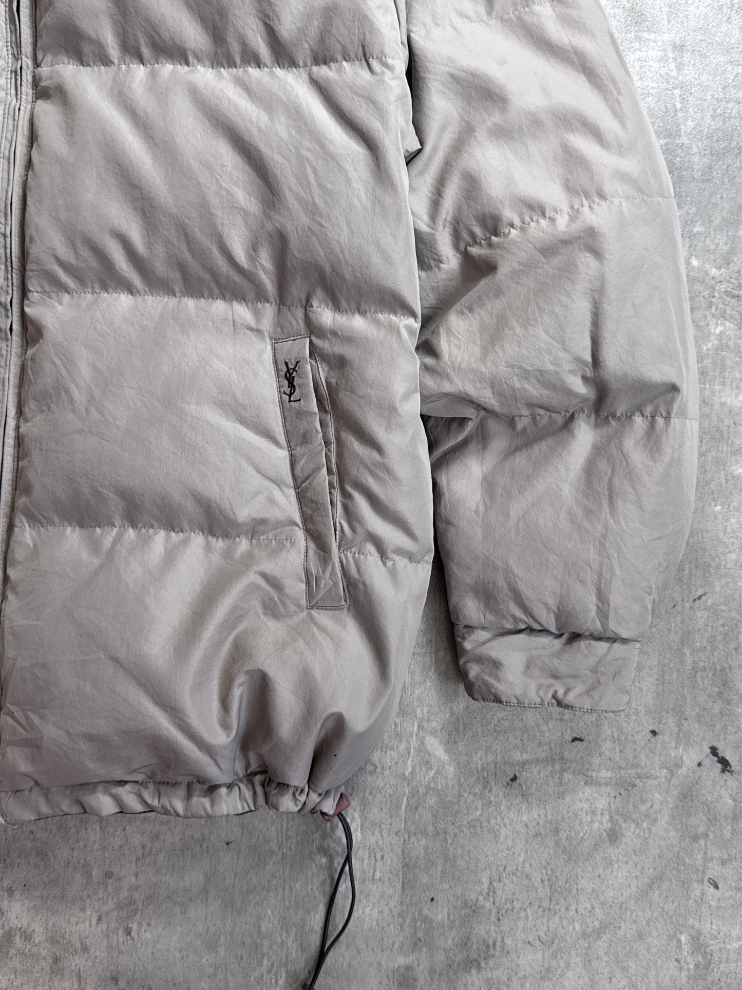 1990's YSL Contrast Grey Reversible Puffer Jacket