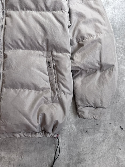 1990's YSL Contrast Grey Reversible Puffer Jacket