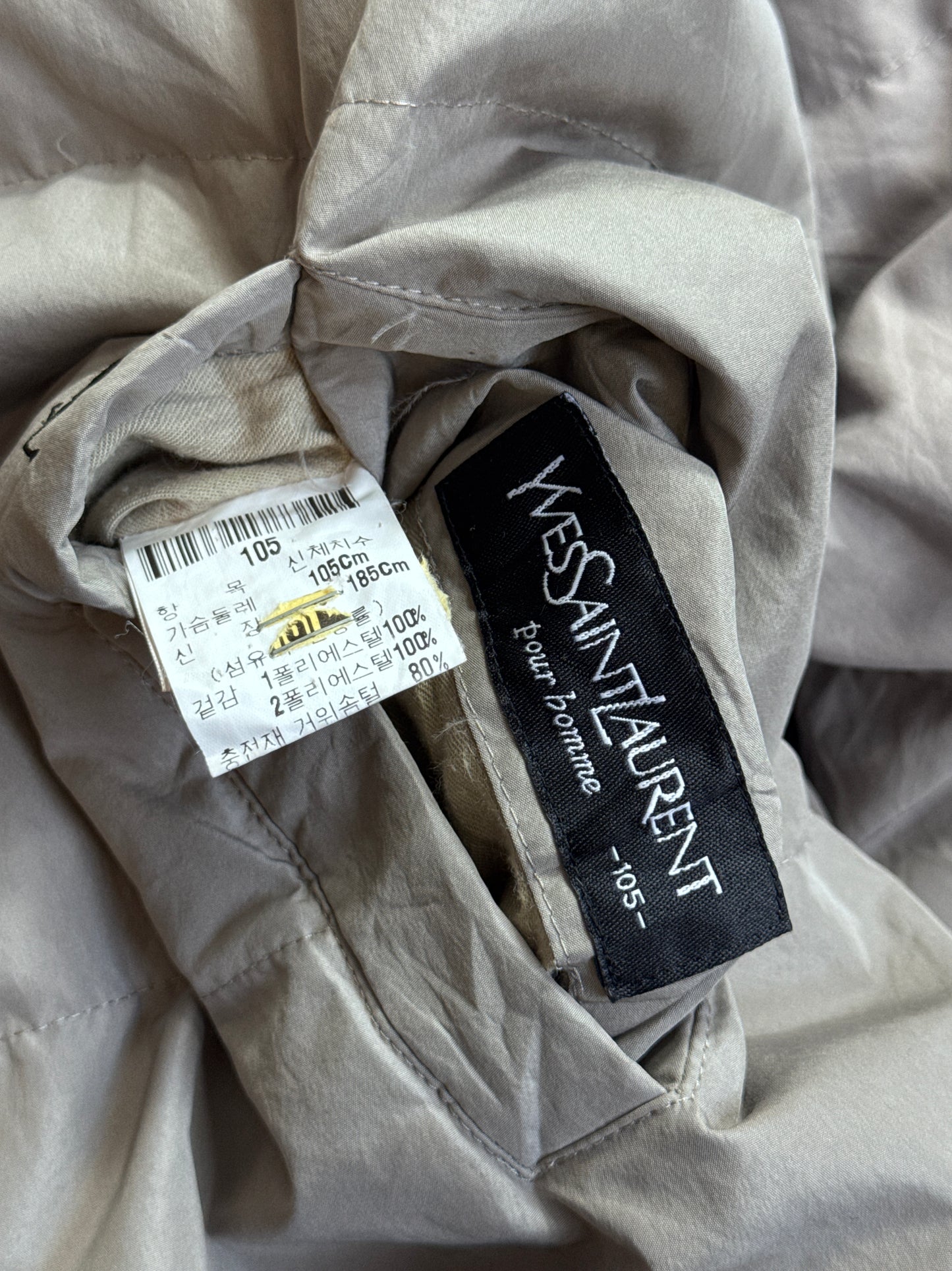 1990's YSL Contrast Grey Reversible Puffer Jacket