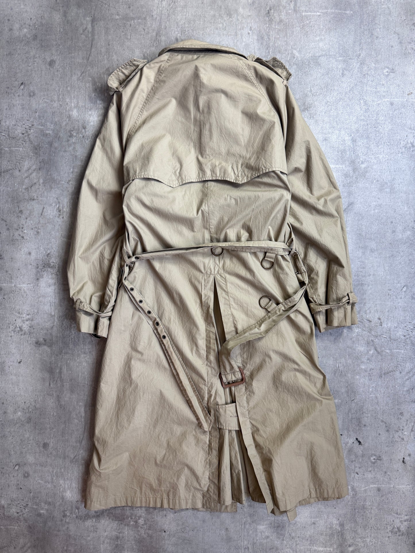 1990's Polo Ralph Lauren Light Khaki Double Breasted Trench Coat