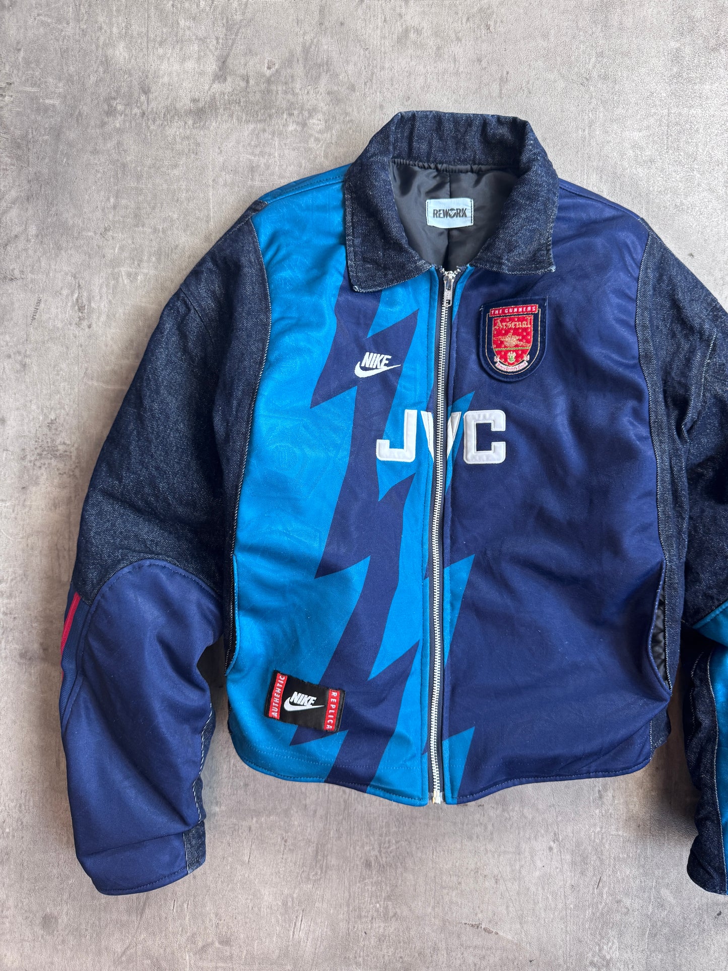 VT Rework Nike x Arsenal JVC Denim Cropped Bomber Jacket