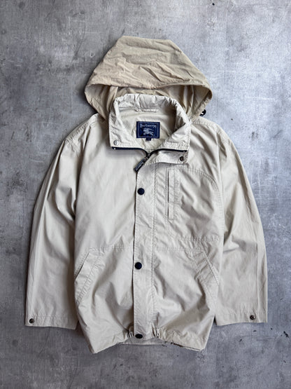 Burberry Foldable Backpack Beige Hooded Lightweight Tech Jacket