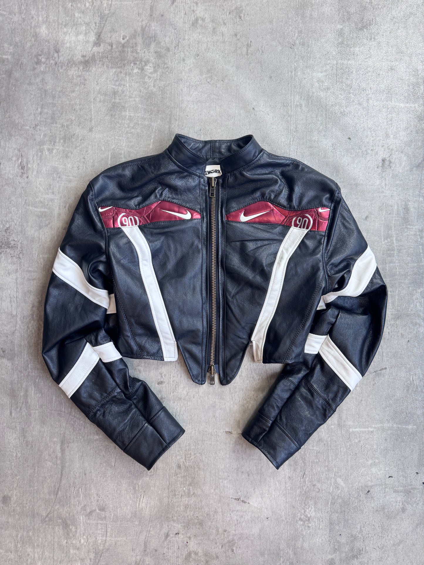 VT Rework: Total 90 Nike Leather Cropped Racing Jacket