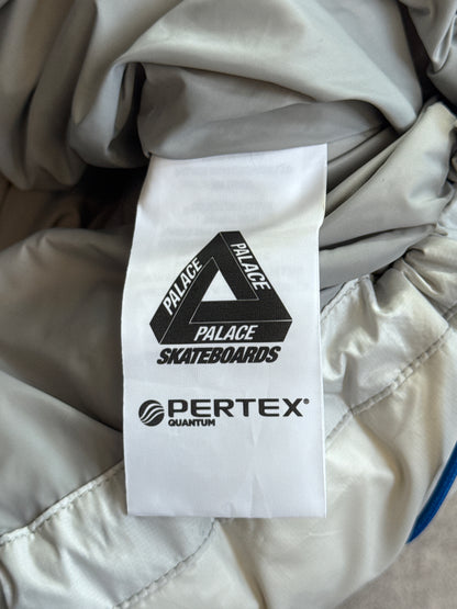 Palace Peretex Opaque Balaclava Fleece Lined Hood Grey Contract Duck Feather Puffer Jacket