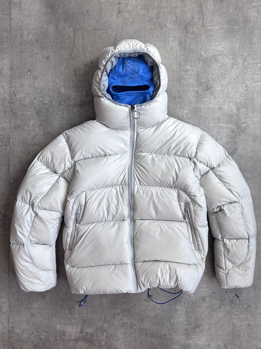 Palace Peretex Opaque Balaclava Fleece Lined Hood Grey Contract Duck Feather Puffer Jacket