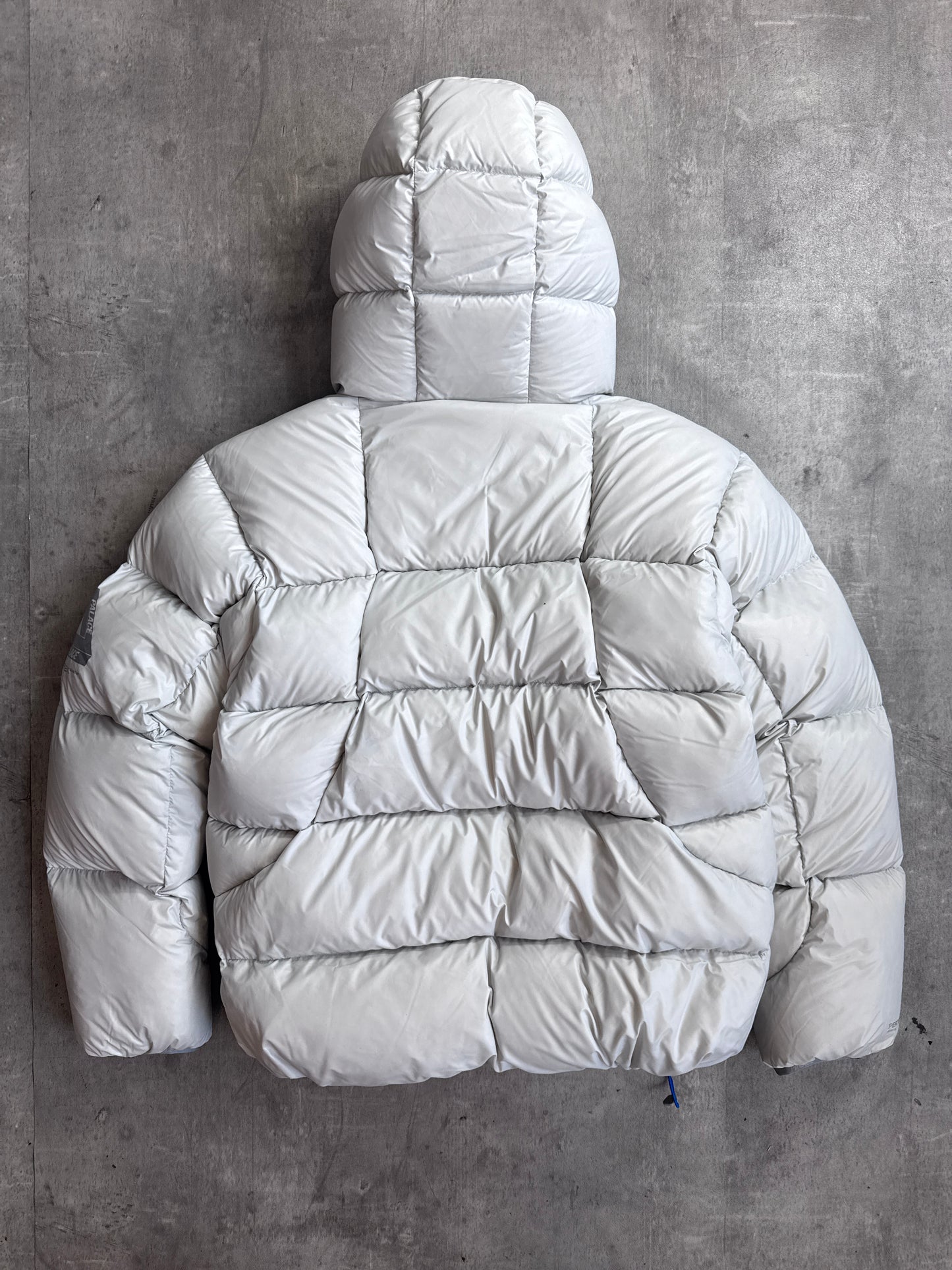 Palace Peretex Opaque Balaclava Fleece Lined Hood Grey Contract Duck Feather Puffer Jacket