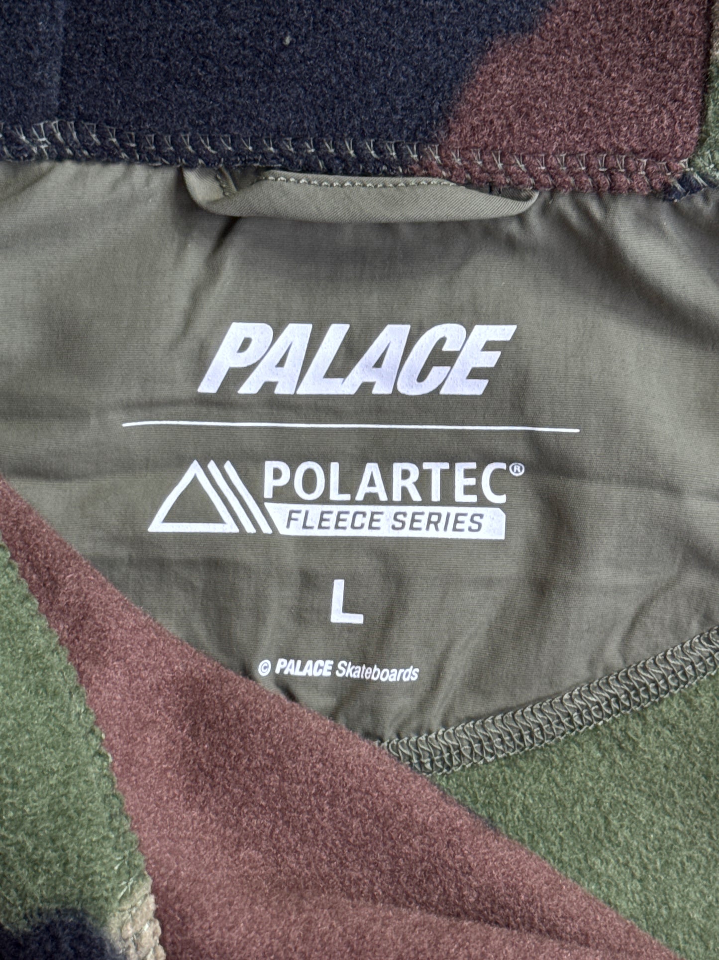 Palace PolarTech Ninja Hood Asymmetric Zip Camoflauge Fleece Hoodie