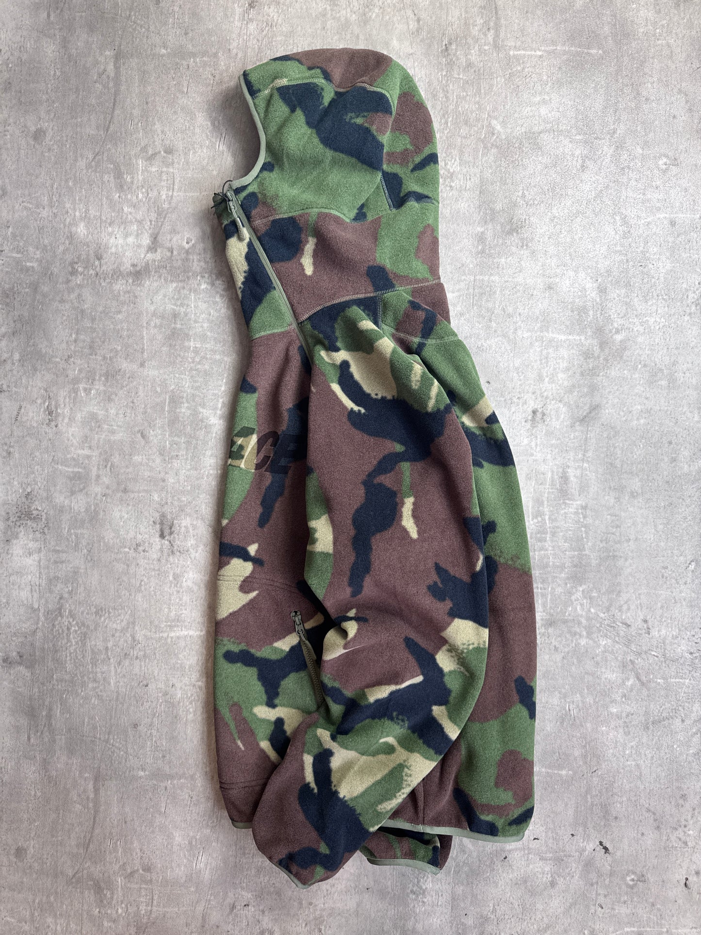 Palace PolarTech Ninja Hood Asymmetric Zip Camoflauge Fleece Hoodie