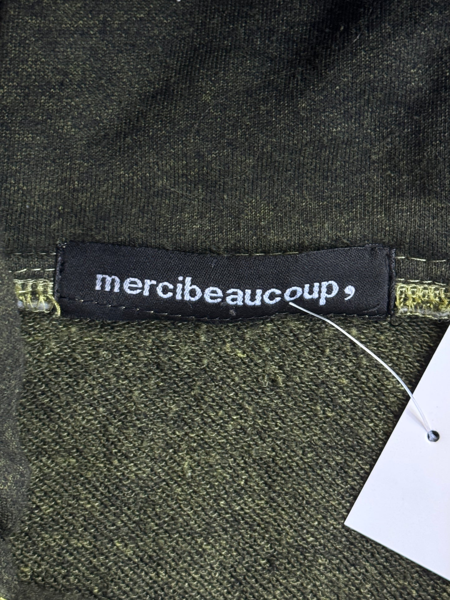 Merci Beaucoup x Issey Miyaki Green Knit Full Zip Bear Hoodie