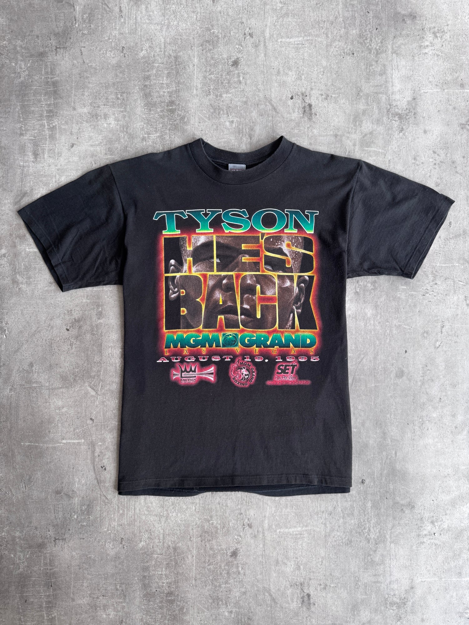 1995 Mike Tyson "He's Back" MGM Grand Boxing Promo Graphic Tee
