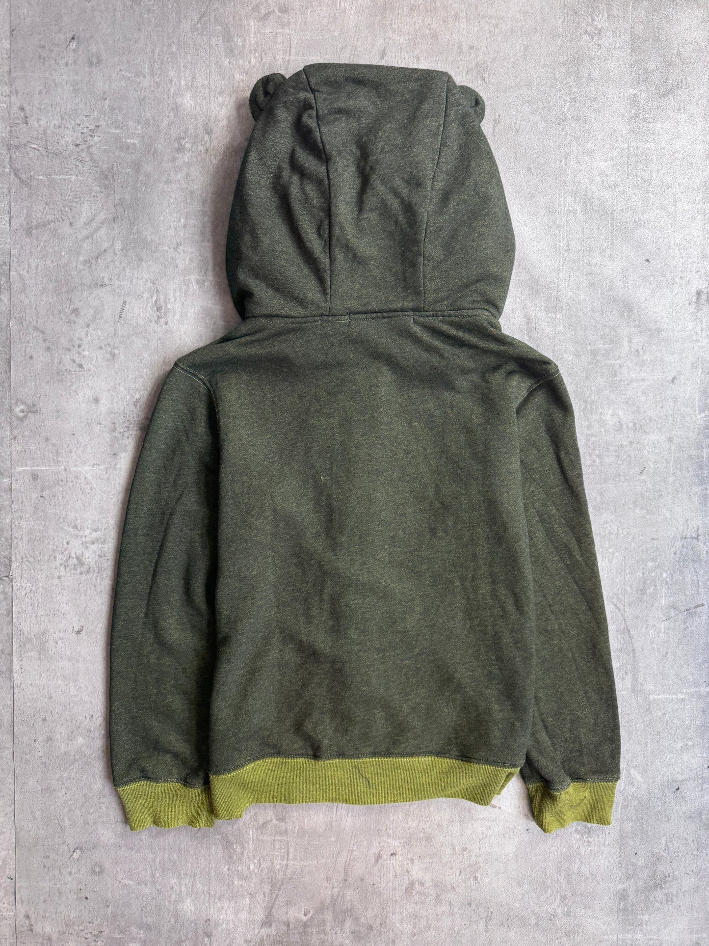 Merci Beaucoup x Issey Miyaki Green Knit Full Zip Bear Hoodie