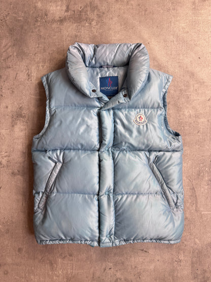 Moncler Light Blue Stand Collar Full Zip Hivette Puffer Gilet