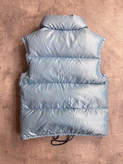 Moncler Light Blue Stand Collar Full Zip Hivette Puffer Gilet