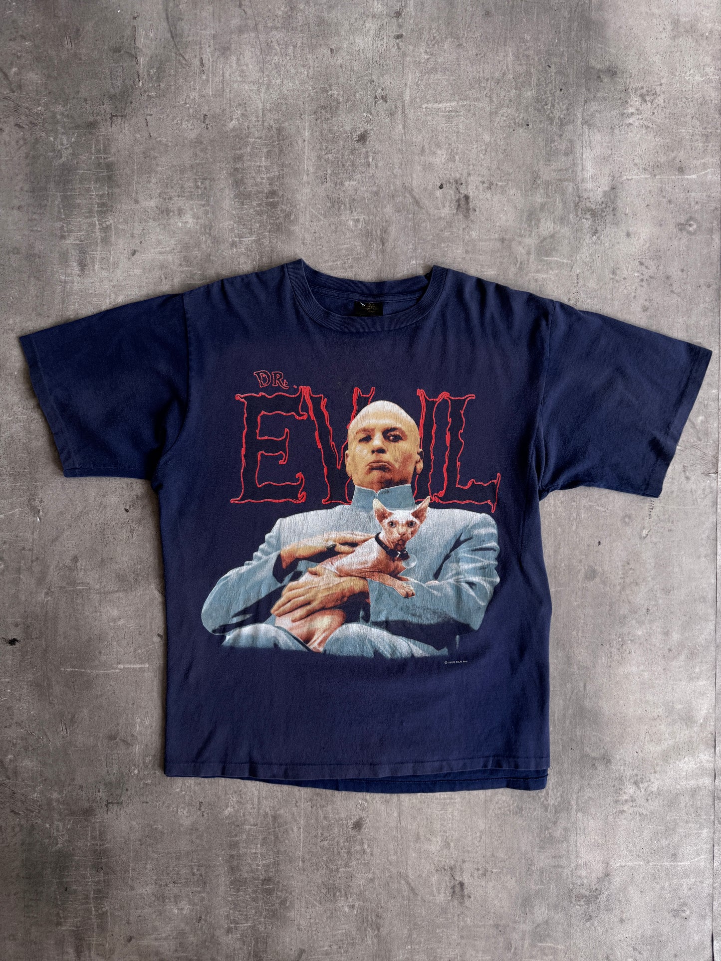 1999 Single Stitch Austin Powers Dr Evil Promo Graphic Tee