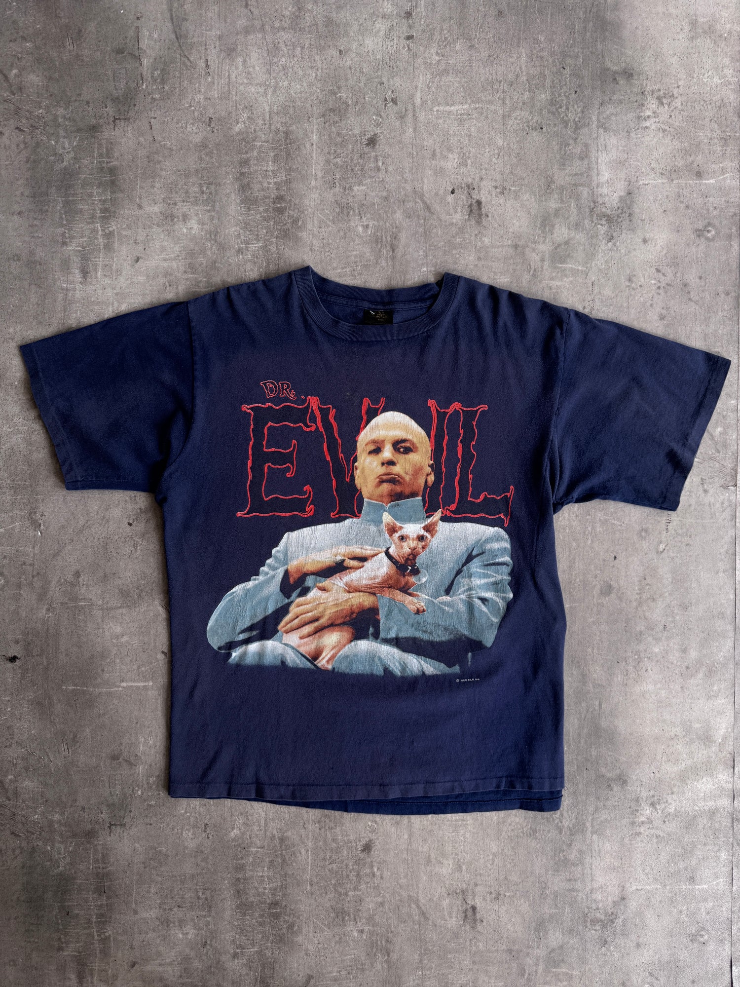 1999 Single Stitch Austin Powers Dr Evil Promo Graphic Tee