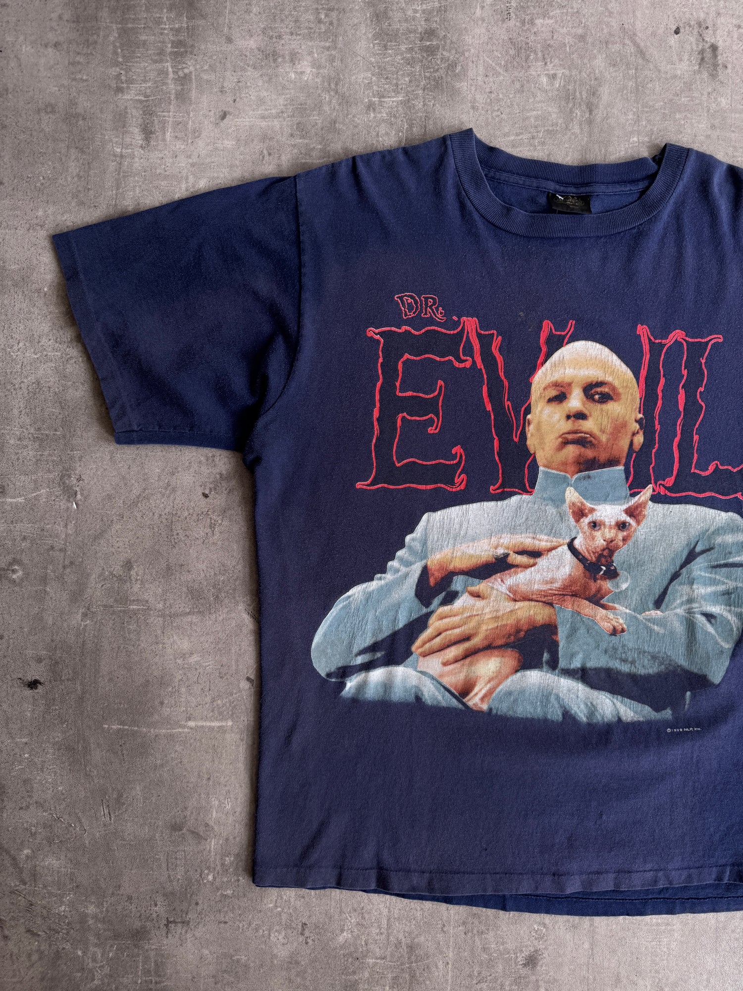 1999 Single Stitch Austin Powers Dr Evil Promo Graphic Tee