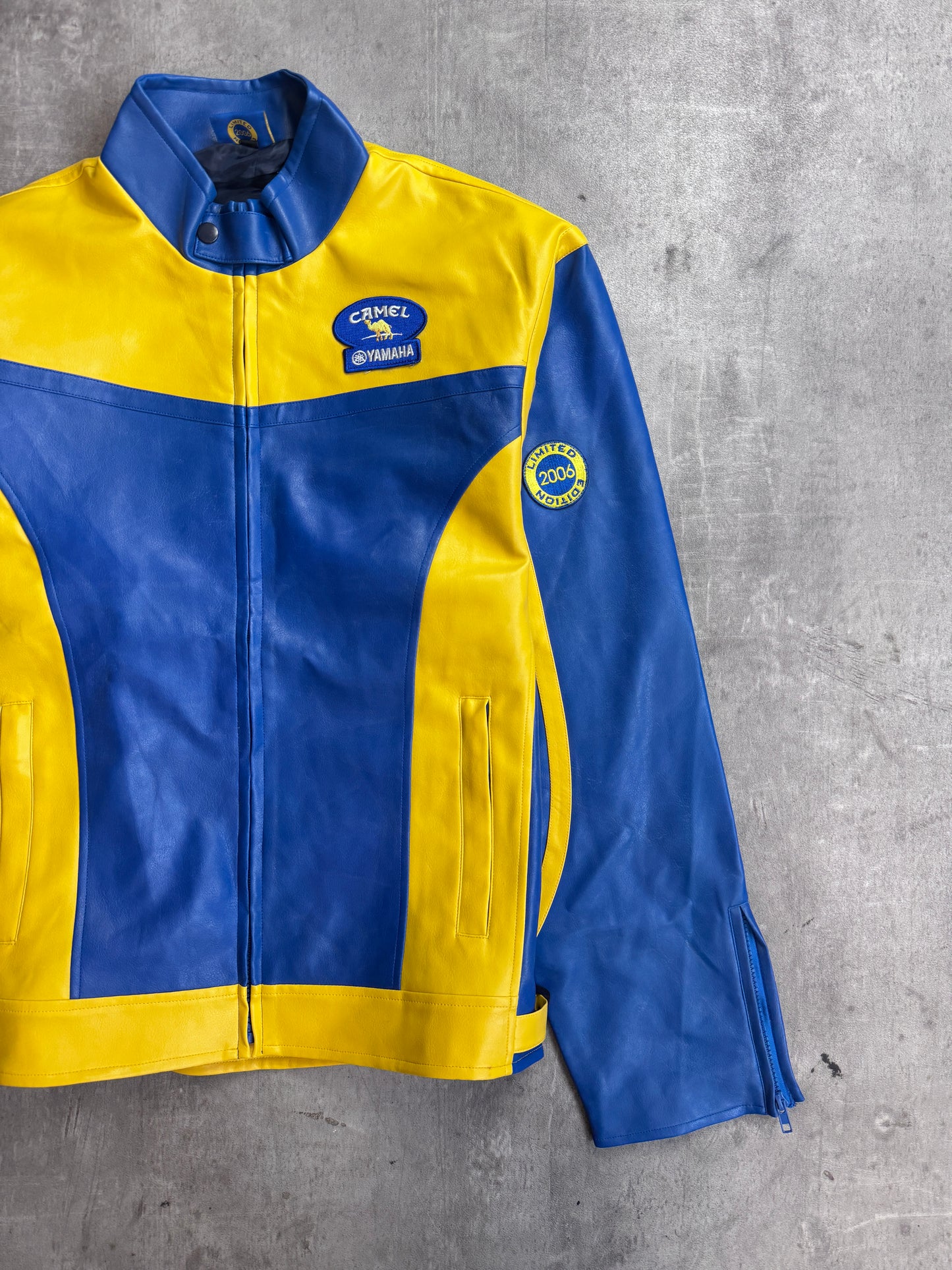 Camel Yamaha 2006 Colour Block Racing Leather Jacket