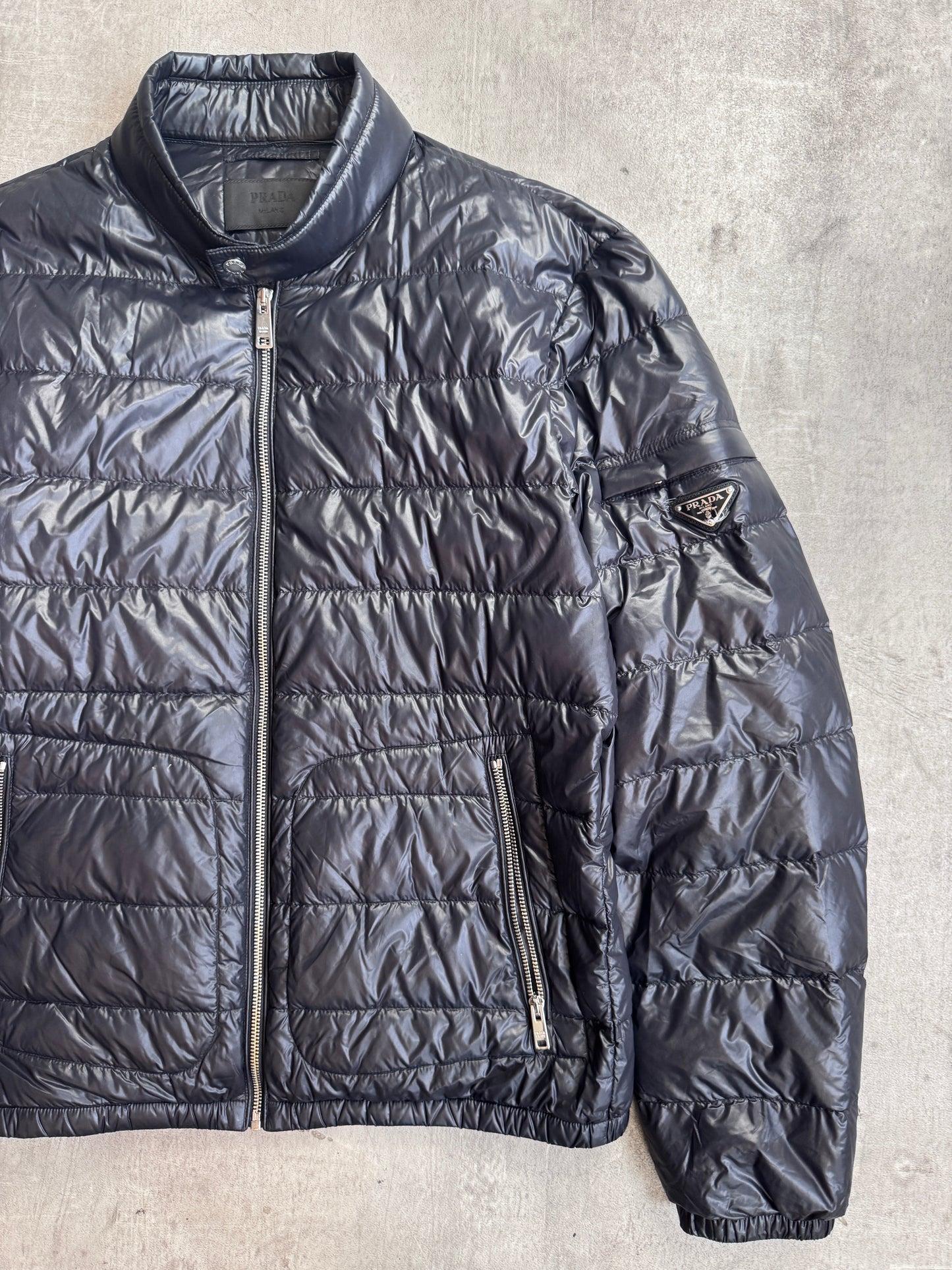 Prada Milano Black Nylon Lightweight Puffer Jacket