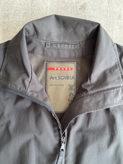 2007 Prada Linea Rossa Black Technical Layered Wind Stopper Gilet