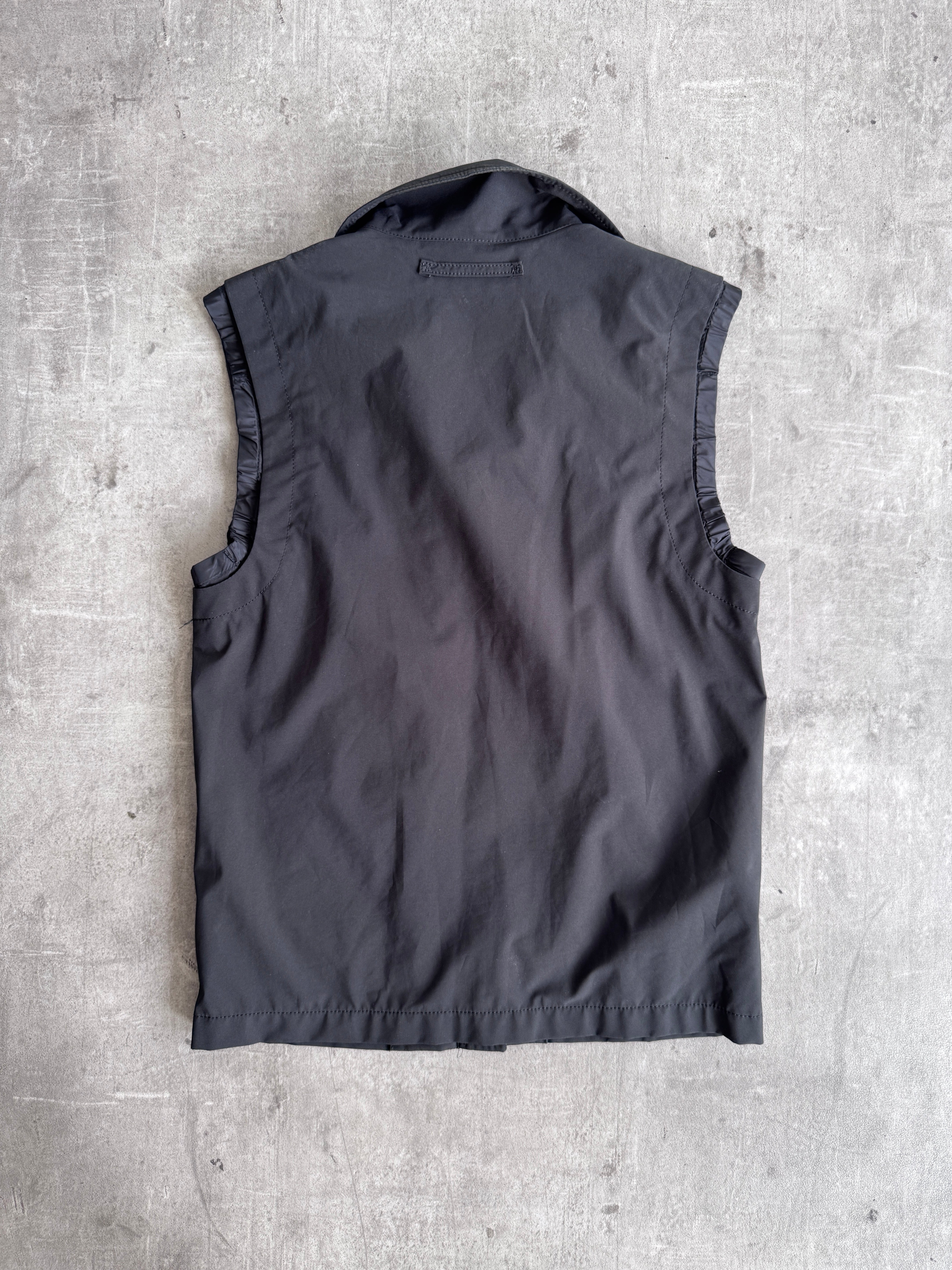 2007 Prada Linea Rossa Black Technical Layered Wind Stopper Gilet
