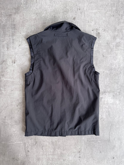 2007 Prada Linea Rossa Black Technical Layered Wind Stopper Gilet