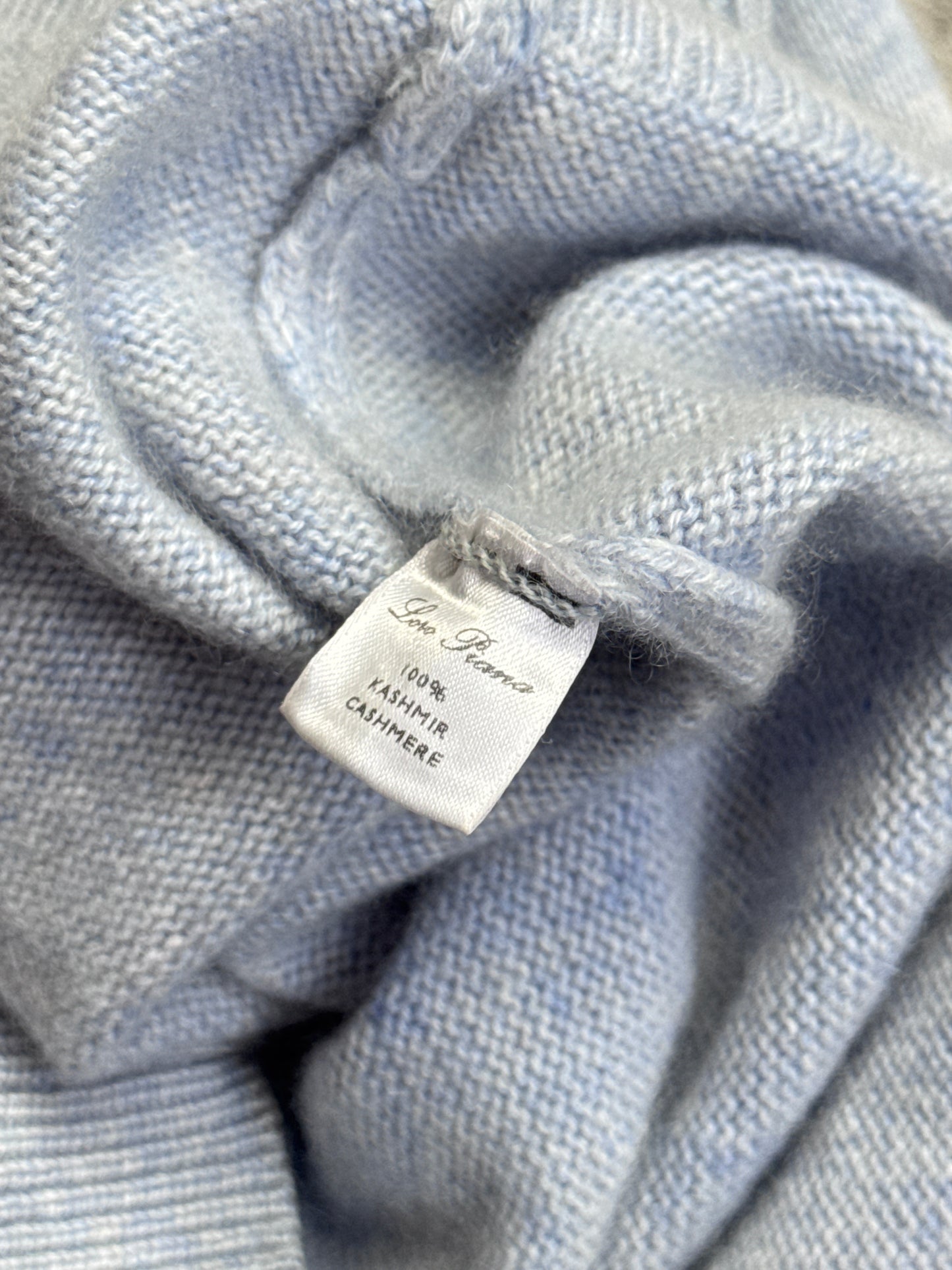 Loro Piana Light Blue Quarter Button Cashmere Sweater