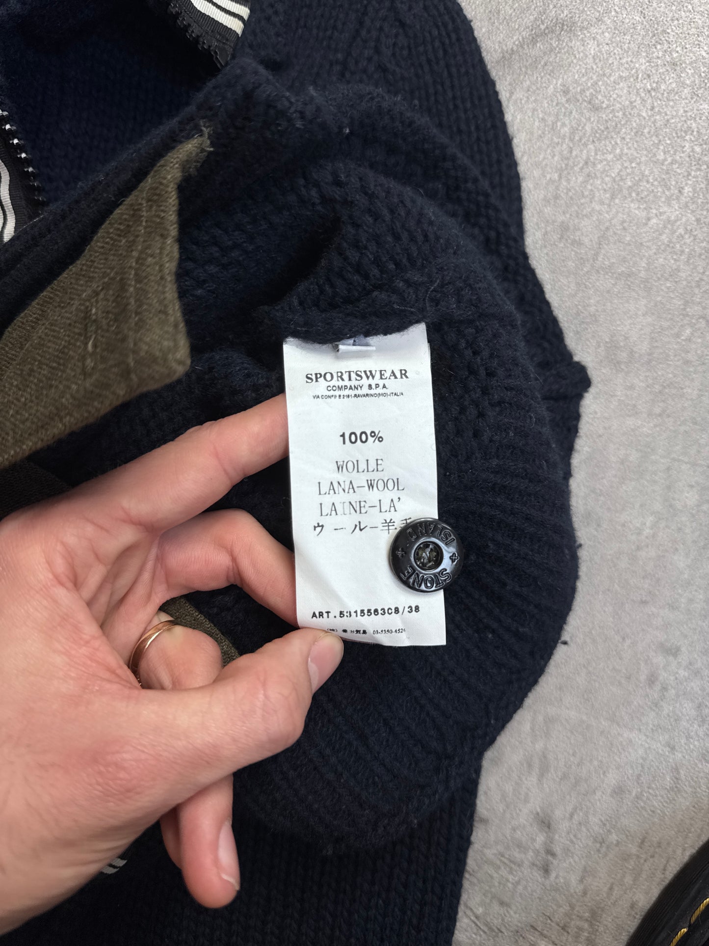 Stone Island A/W 2010 Navy Wool Full Zip Knit Turtleneck