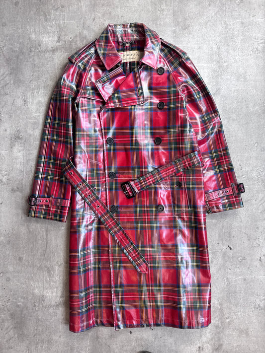 2018 Burberry Eastheath Plaid Double Breasted Trench Coat