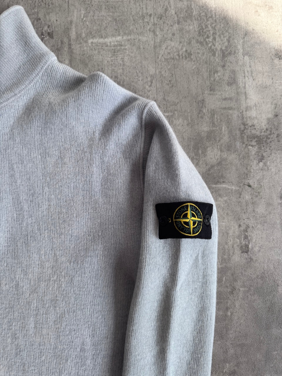 A/W 2004 Stone Island Blue Quarter Zip Knit Fleece