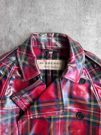 2018 Burberry Eastheath Plaid Double Breasted Trench Coat