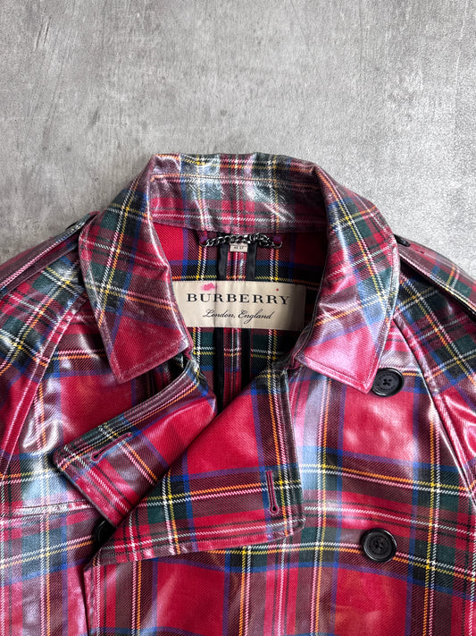 2018 Burberry Eastheath Plaid Double Breasted Trench Coat